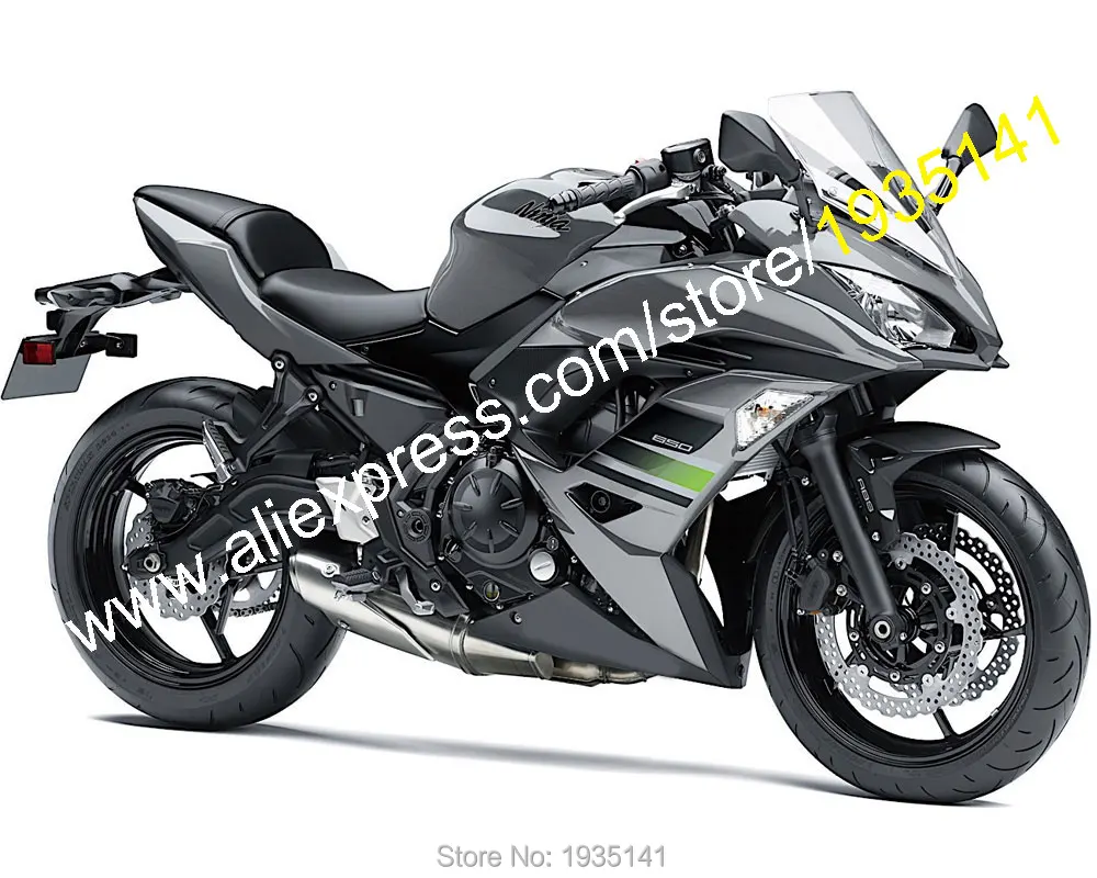 For Kawasaki Ninja 650 Fairing 650R ER-6F 17 18 Grey Black Aftermarket Sportbike Fairing(Injection molding