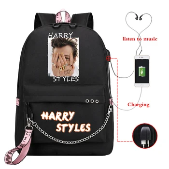 

2020 Harry Styles Fashion Backpack Bookbag Mochila Usb Charge Backpack Women Men Laptop Backpacks School Bags for Teenage Girls