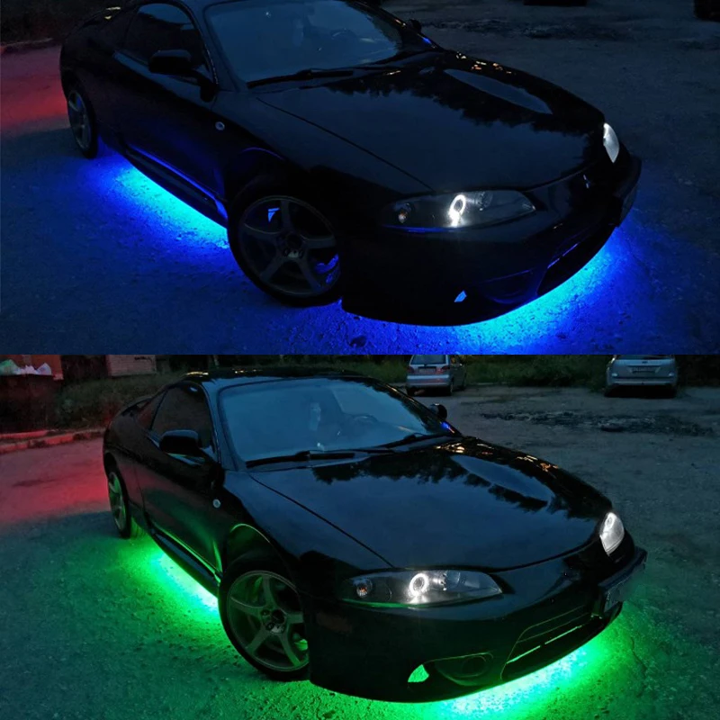 Trechter webspin Gevoelig voor Fotoelektrisch Led Licht Bar Onder Auto Onderkant Neon Bluetooth App Controles Waterdichte  Decoratieve Lampen & Strips 7 W/set Automobiles|Decoratieve Lamp| -  AliExpress