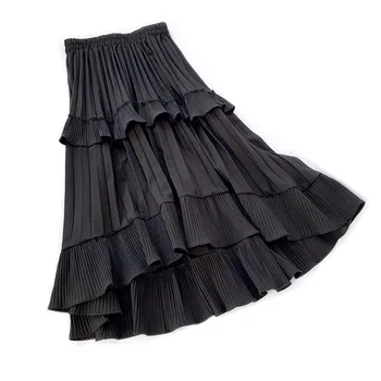 

LANMREM 2020 NEW spring and summer A-line double multi-layer mesh halfbody skirt wholesales high waist ruffles cake WL19712