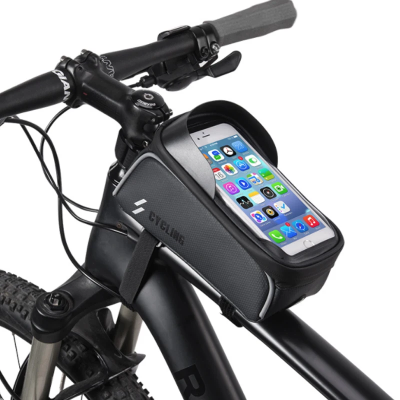 

MTB Bicycle Bike Bag 6" Touchscreen Frame Reflective Bag Cycling Top Waterproof Tube Bag Phone Case Bike Accessories