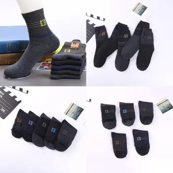 

1 Pair Wool Thick Warm Men Socks Printing Stripe Comfortable Hot For Spring Ankle Father Breathable Sock Socks Male Winter K3X2