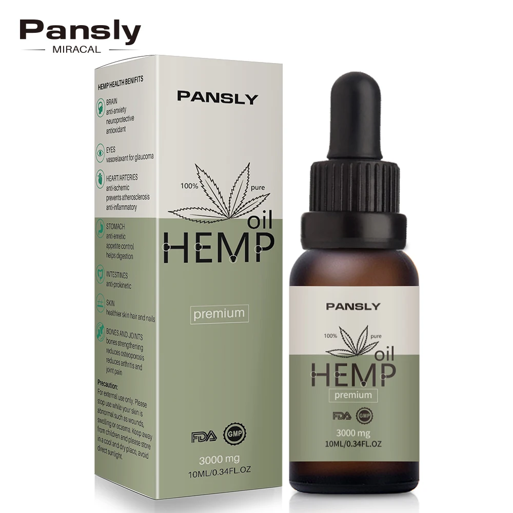 Pansly Hemp Oil 100% Natural Sleep Aid Anti Stress Extract Drops for Pain Anxiety &amp Relief 3000mg Contains cbd |