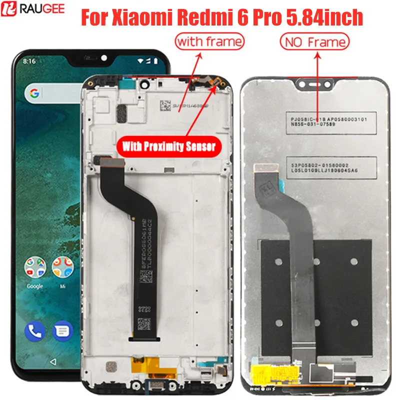 ЖК-дисплей для Redmi 6 Pro ЖК-экран с рамкой сенсорный дисплей с дигитайзером для Xiaomi Redmi 6 Redmi6 Pro ЖК-дисплей 2280X1080 HD