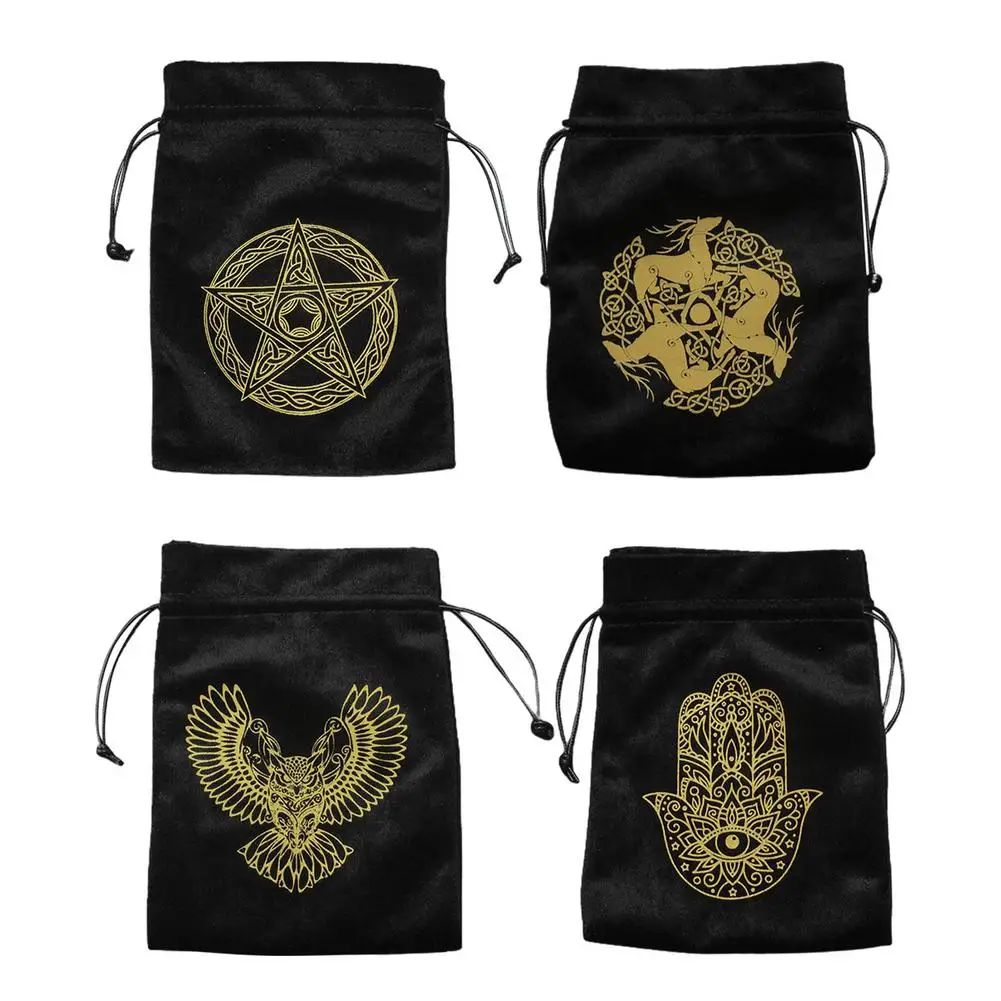 1pcs Velvet Tarot Card Storage Bag Board Game Cards Drawstring Package Witchcraft Supplies For Altar Box Table Deck Games | Спорт и