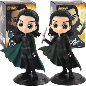

16cm Q Posket Avengers Infinity War Loki PVC Action Figure Q Version Black Hair Loki Collection Model Toy Doll