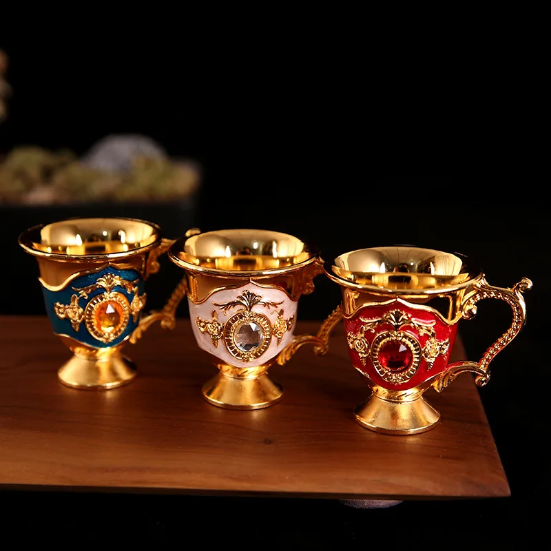 Mini Spirits Wine Glases Cup Vodka Alloy Portable Personalized Diamond Pattern 30ml Wedding Tumbler Bar Home Decoration Gift