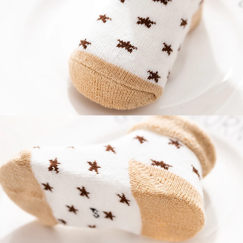 Baby Socks kids socks cartoon socks baby socks girls socks 5Pairs/Set Winter Warm Strip Cute Cartoon Dot Thick Boys Girls Floor Sock Star Soft Newborn Toddler Kids Terry Socks