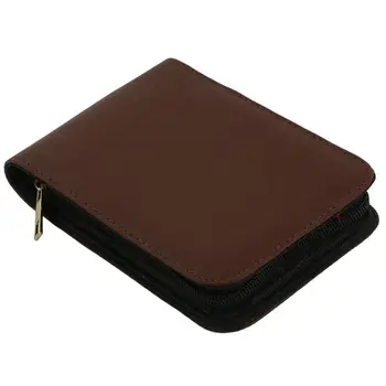 

Fountain Pen Roller Brown Leather Binder Case Holder Stationery for 12 Pens