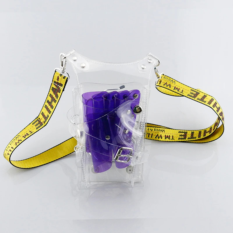 Trabsparent Purple Профессиональные ножницы сумка расческа Сумка зажим для хранения карманы сумка-мессенджер комплект парикмахерские ножницы сумка для 6 цветов - Цвет: Trabsparent Purple