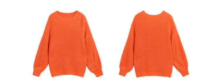 Samstree, черные однотонные блестящие пуловеры в минималистическом стиле, женский свитер, осень, оранжевые повседневные женские топы с рукавом Бишоп