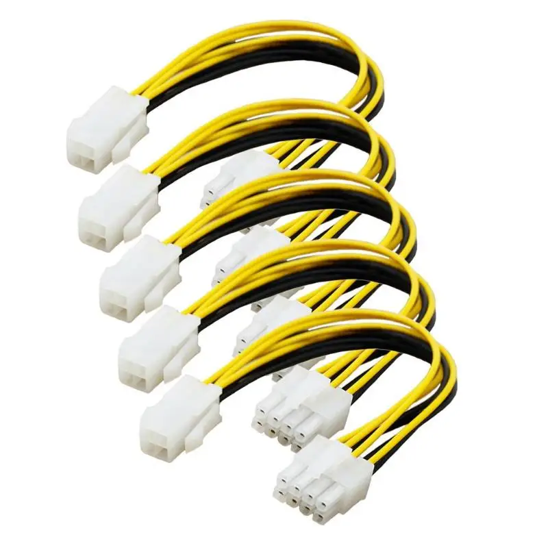 5pcs 10pcs 4 Pin 4Pin to 8 pin 8Pin Motherboard Power Supply Adapter Converter Cable For Bitcoin Miner Antminer Mining