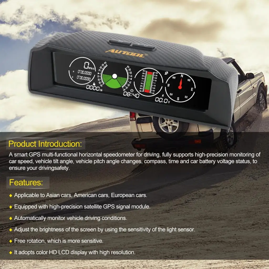 X90 GPS PMH KMH Slope Meter Inclinometer Altimeter Car HUD Automotive -  AliExpress
