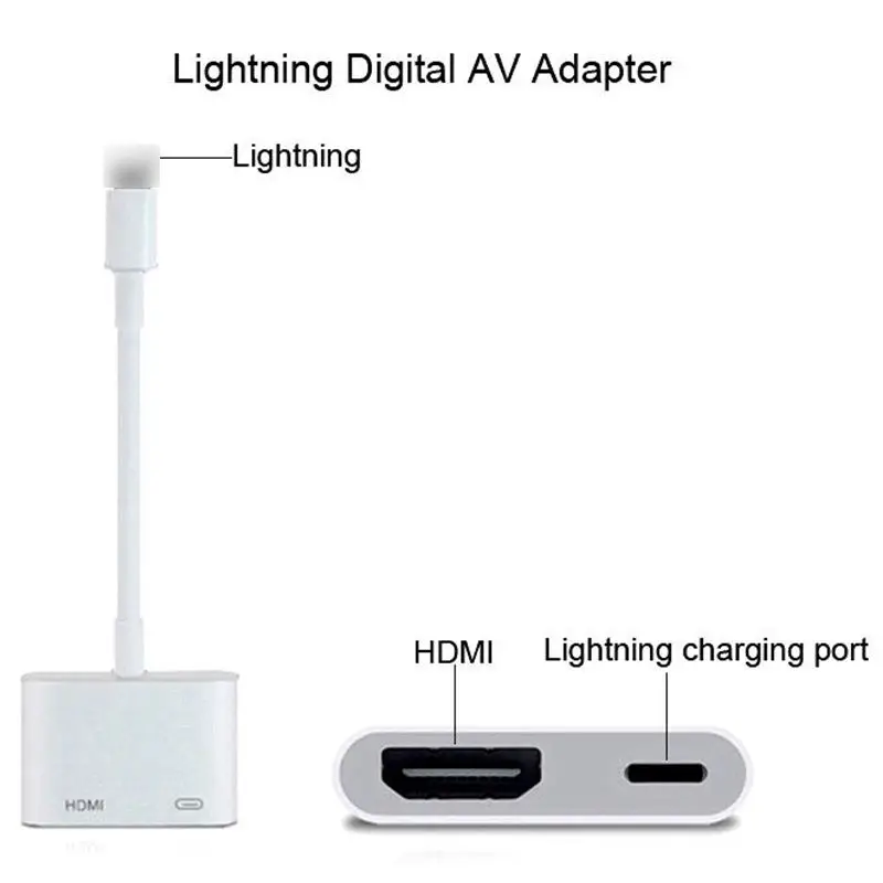 1080P 8 Pin к HDMI ТВ AV Кабель-адаптер для iPhone 5S 6 6S 7 8 Plus X