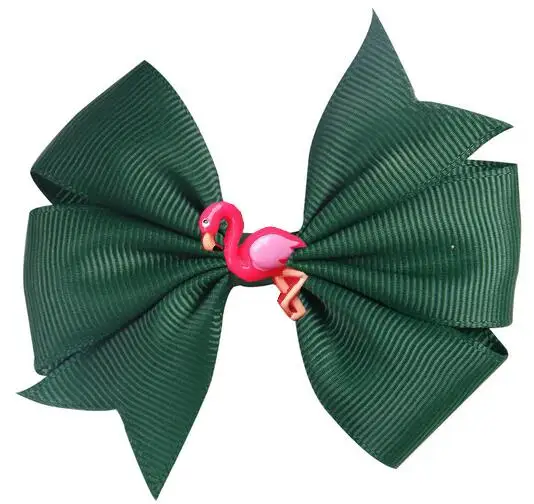 NEW 36 COLORS pinwheel Hair Bows 3.5'' flamingo baby Girls bow Clips Toddler Hair Accessories Grosgrain Dovetail Hairpin 36pcs/