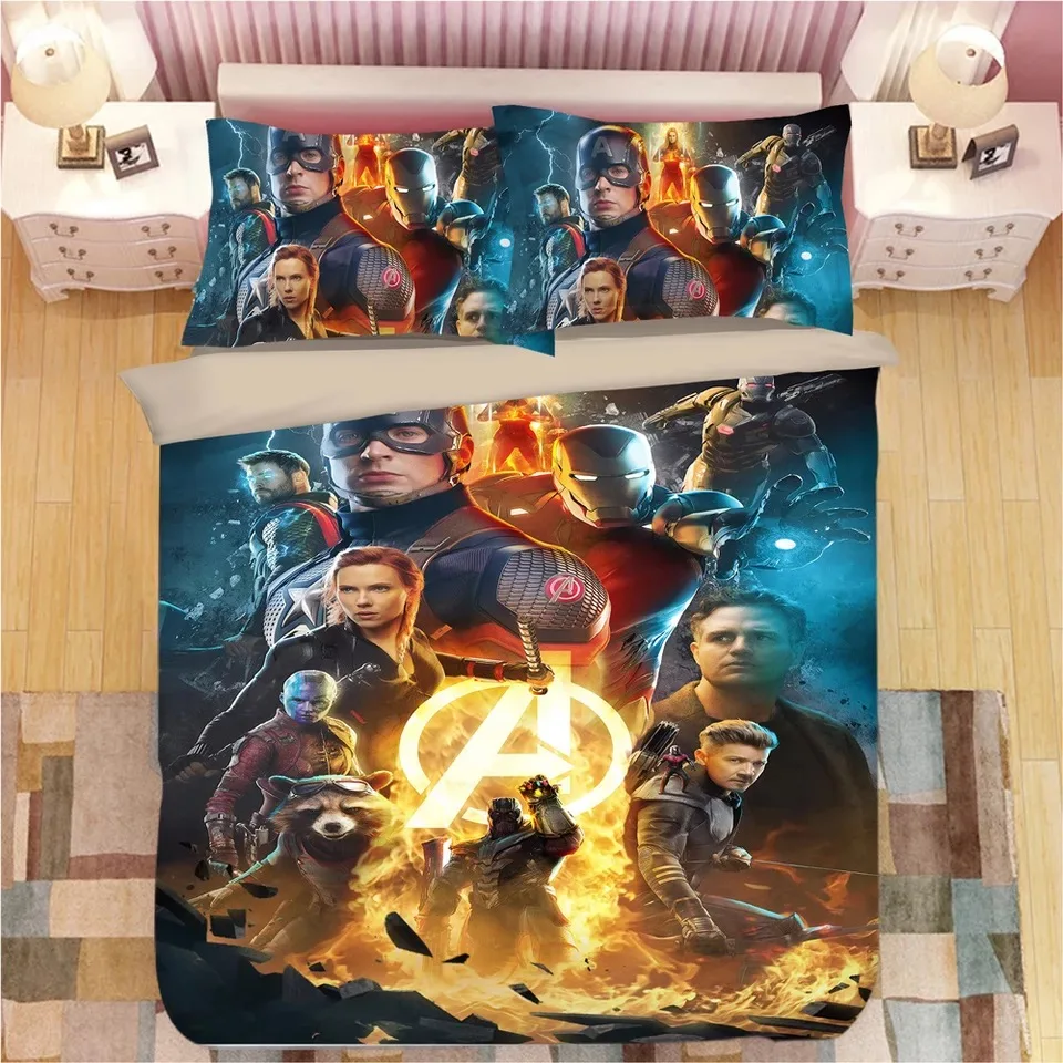 Комплект постельного белья Marvel Человек-паук для детей, спальный одноразмерный пододеяльник, пододеяльник, двуспальное покрывало, королева, покрывало для мальчика, кровать King Full