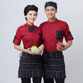 

High Quality Chef Work Clothes Workwear Jacket Set Hotel Restaurant Waitress Uniform Long Sleeve Chef Cook Coat Costume Suits