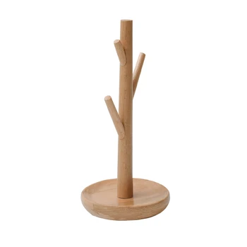 

Natural Wooden Wood Tree Jewelry Stand Display Rack Earrings Necklace Ring Holder Organizer