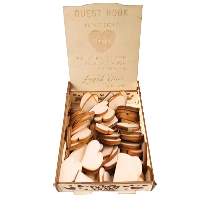 

Mr & Mrs Holder Wooden Wedding Heart Drop Box for Guest Book Message Rustic Decor Personalized Gift