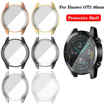 

Case For Huawei Watch GT2 46MM Watch Electroplate TPU Screen Protector Case Frame Protective Cover Shell for huawei watch gt 2
