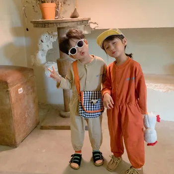 

2020 boys and girls autumn romper children's long-sleeved cotton jumpsuit