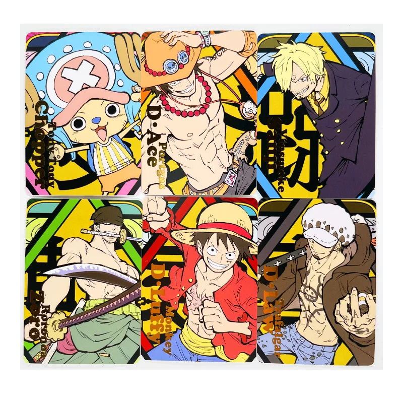 6 Pz/Set One Piece Monkey D. Rufy Roronoa Zoro Sanji Chopper Toys Hobby Hobby Collectible Game Collection Carte Anime
