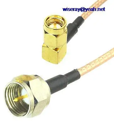 

DHL/EMS 50PCS right angle SMA male TO F male plug crimp RG316 cable 15cm jumper pigtail -A8