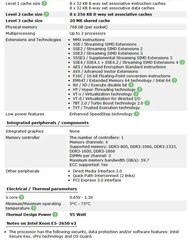 Процессор Intel Xeon E5-2650 V2 E5 2650 V2 cpu 2,6 GHz LGA 2011 SR1A8 Восьмиядерный процессор для настольных ПК e5 2650V2 протестированный рабочий