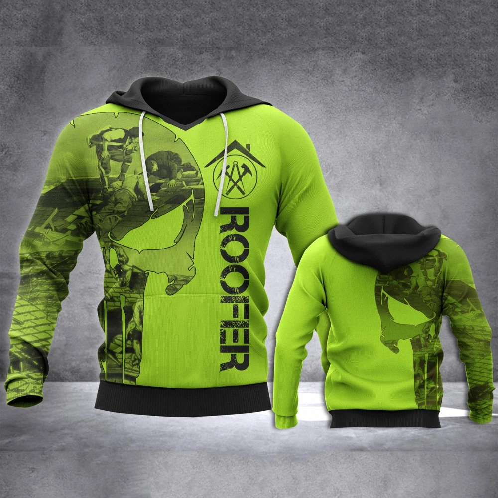 

Tessffel Punisher Roofer Worker 3D Printed Men's Hoodies Camo Skull Zipper Jacket New Fashion Autumn/Winter Unisex