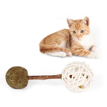 

Natural Catnip Pet Cat Molar Toothpaste Stick Bell Ball Actinidia Fruit Silvervine Cat Snacks Sticks Pet Cleaning Teeth for Cats