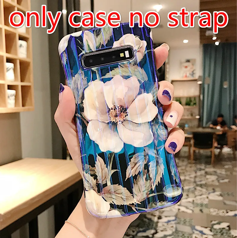 only case no strap10 Милый простой вишневая бабочка Кроссбоди цепь чехол для телефона для samsung galaxy NOTE10 pro S8 S9 S10 plus note8 note9 чехол Роскошный цветок - Цвет: only case no strap10