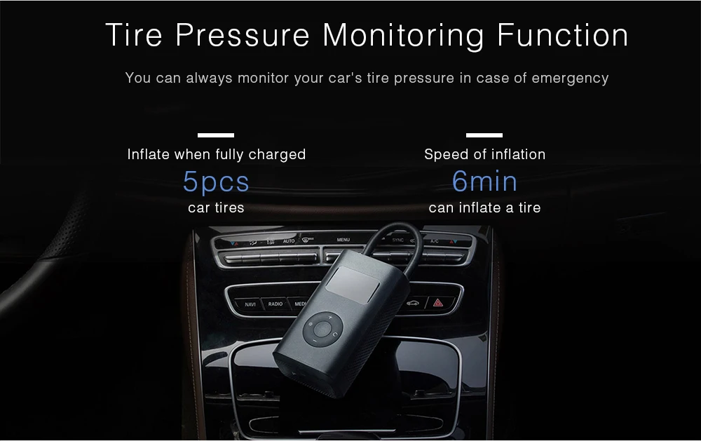Xiaomi Portable Smart Digital Tire Pressure Detection Electric Inflator Pump for Bike Motorcycle Car Football