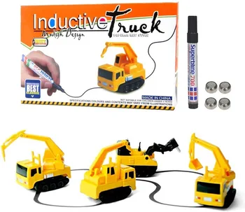 

Zhenwei 1 Piece Mini Inductive Excavator/Truck Running Along The Line Drawn by Magic Pen-Good, Halloween/Christmas Toy
