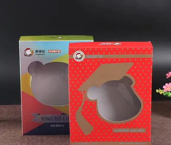 

Excellent quality Clear PVC window white cardboard pillow shaped food packaging paper box ---DH10472