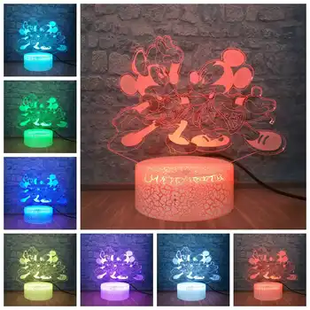 

Flash Lamp Mickey Minnie Mouse 3D LED Kids Night Light 7 Color Change Lovely Girl Birthday Gift Baby Bedroom Decor Cartoon LIGHT
