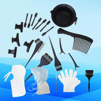 

23Pcs in 1 Set Hair Coloring Kits Hair Tinting Tools Professional Comb Hair Dyeing Hat Black