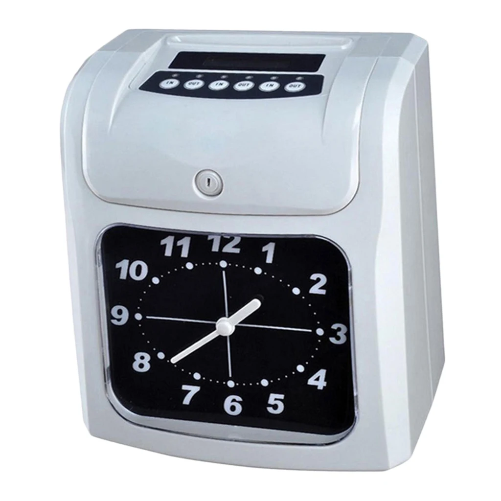 Office Employee Attendance Digital Time Clock Pointer Type w/50 Card AU Plug