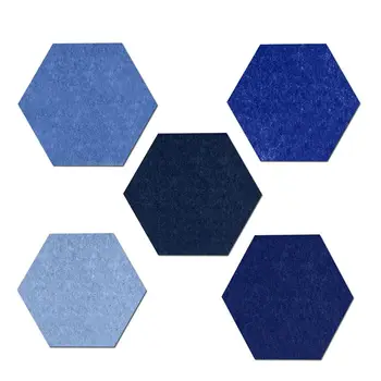 

5PCS Hexagon Felt Pin Board Self Adhesive Bulletin Memo Photo Cork Boards Colorful Foam Wall Decorative Tiles
