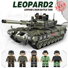 632003 главный боевой танк Leopard 2, набор строительных блоков, кирпичи, сборные, сделай сам, развивающие игрушки на день рождения, веселые рождественские подарки