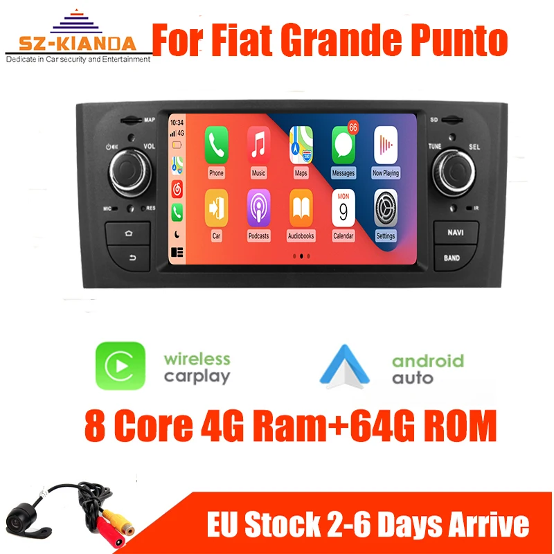 Цифровая Автомобильная стерео система 7 дюймов HD GPS Android 11 для FIAT Grande Punto 199/310 2005-2009