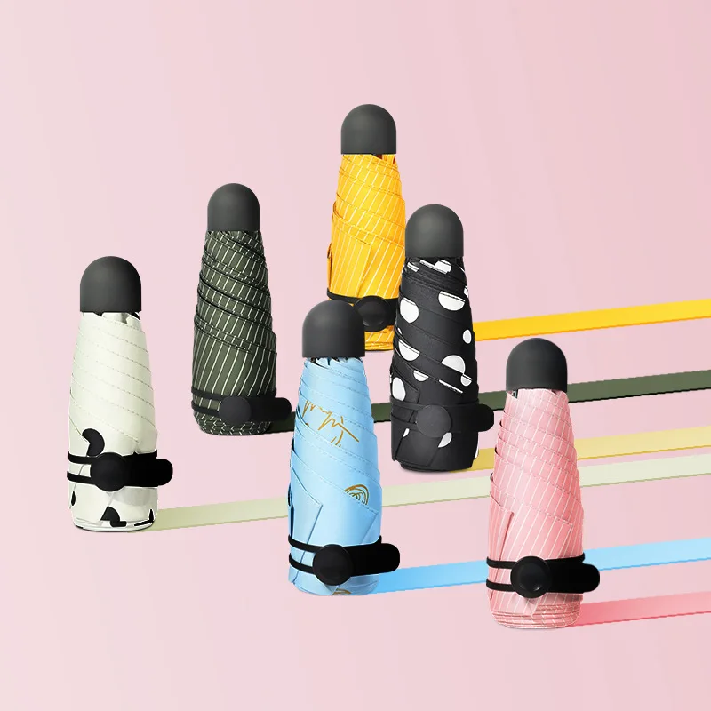 

Mini Ultralight Small Sun Umbrella Sunscreen and UV Protection Female Sunshade Dual-use Five Folding Pocket Umbrella