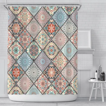 

Nordic Geometry Waterproof Shower Curtain Bathroom Curtain Laundry Room Watertight Bath Curtain Boho Decoration Home Decor
