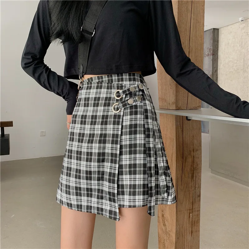 

womens medieval skirt gothic skirt mini skirt England Style High Waist Skirts Womens Korean preppy style girl school plaid Skirt