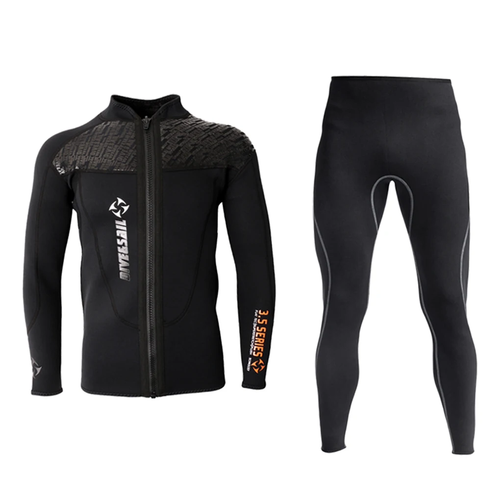 

3mm Neoprene Male Men Warm Wetsuit Thicken Long Sleeve Jacket Pants Set
