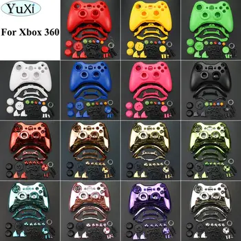 

YuXi Wireless Game Controller For XBox 360 Case Black Gamepad Protective Shell Cover Full Set With Buttons Analog Stick Bumpers