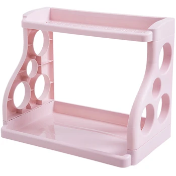 

TOP!-Double Layer Storage Rack Seasoning Shelf Holder Organizer Spice Jar Storage Rack Kitchen Bathroom Storage Rack