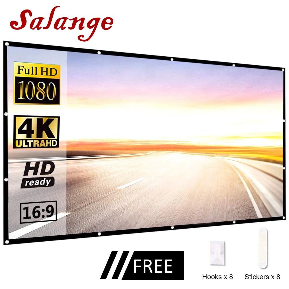Salange экран для проектора, 60 100 120 дюймов 16:9, полиэстер открытый фильм экран для путешествий Домашний кинотеатр DLP Projektor Salange экран для проектора, 60 100 120 дюймов 16:9, полиэстер открытый фильм экран для путешествий Домашний кинотеатр DLP Projektor