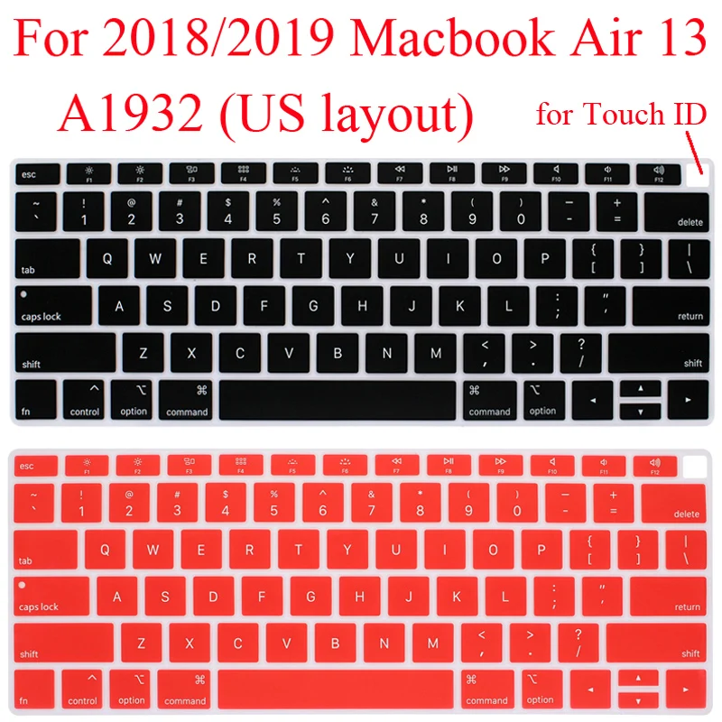 США Силиконовая Защита клавиатуры для Macbook Air 13 A1932 оболочка клавиатуры кожа Air 13,3 дюйм чехол для клавиатуры