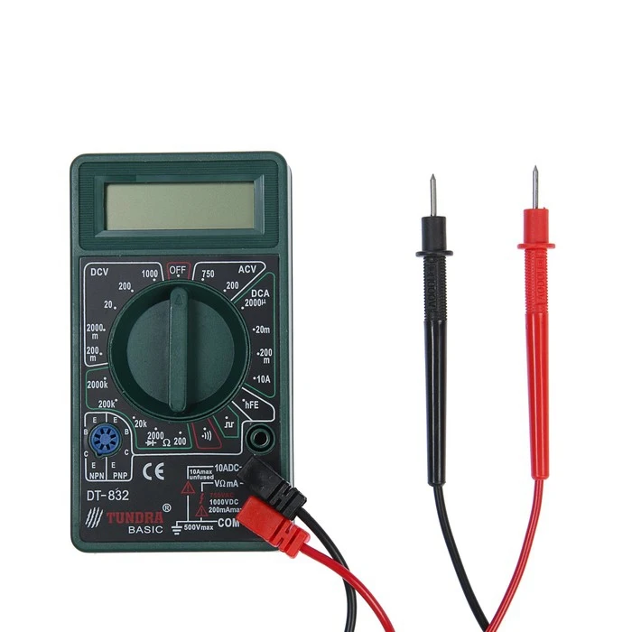 Multimètre TUNDRA, DT-832, ACV / DCV, DCA, 200-2MΩ, composition 1026050 instruments de mesure outils d'électricien ► Photo 2/6