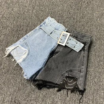 

Hole denim shorts women 2020 summer new fashion high waist loose wide leg jeans shorts